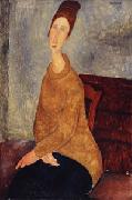 Amedeo Modigliani Jeanne Hebuterne with Yellow Sweater oil on canvas